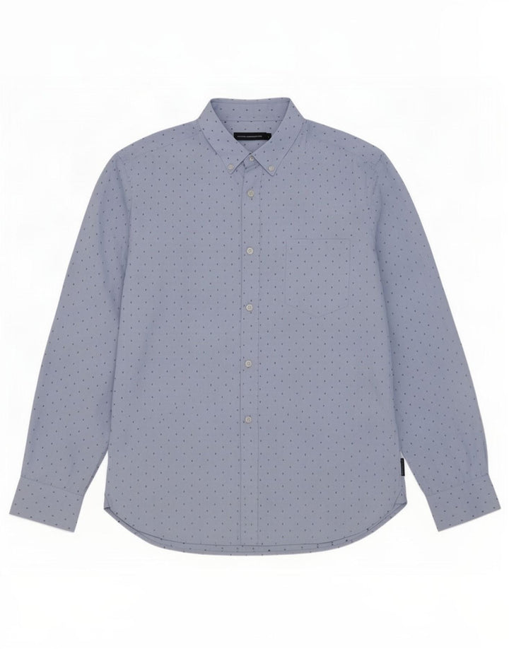 French Connection Chemise Homme Large Bleu Pois Polyester
