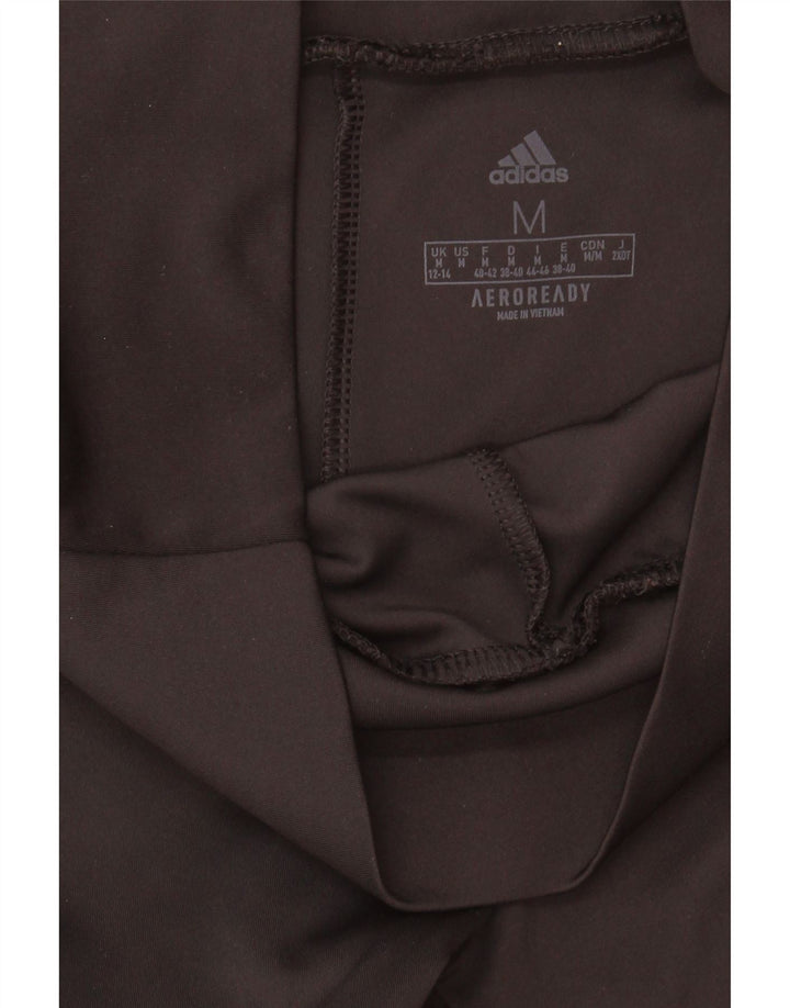 ADIDAS Womens Aeroready Leggings UK 12/14 Medium Black Polyester