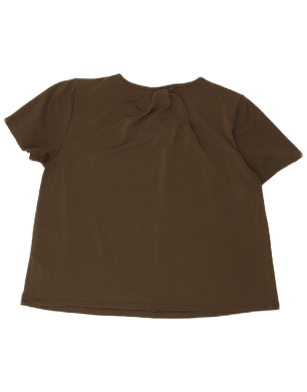 Top camicetta da donna H&M UK 14 Poliestere kaki medio
