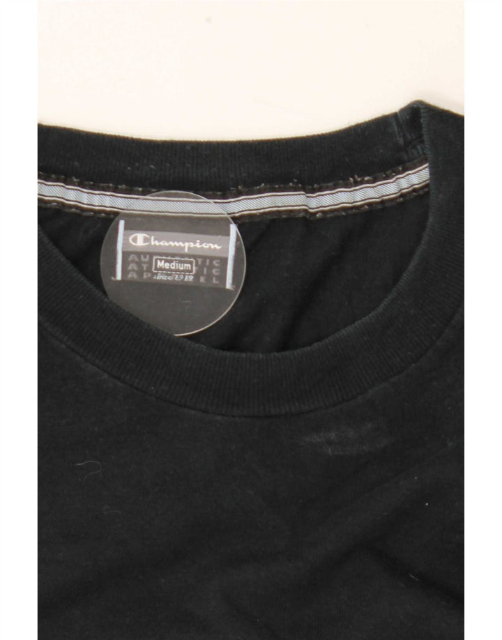 Champion Herre Grafisk T-Shirt Top Medium Sort
