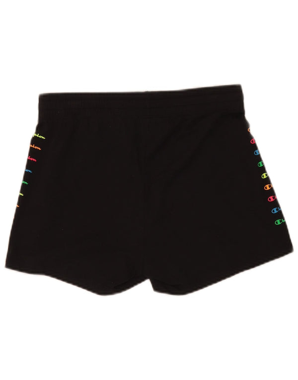 Champion Damen Graphic Sport Shorts UK 12 Medium Schwarz