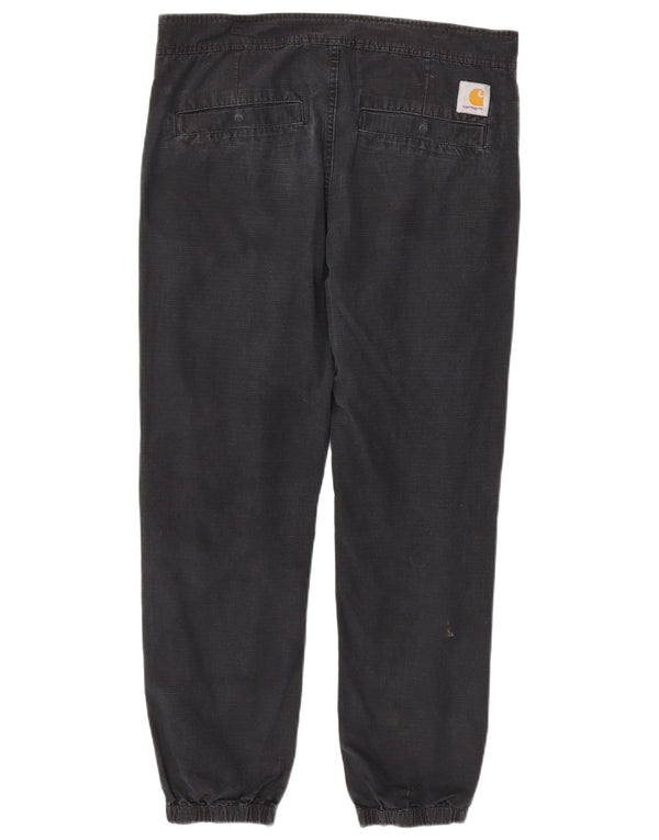 Carhartt Mens Wip Joggers Chino Pantalones Medianos W34 L28 Azul Marino A Cuadros