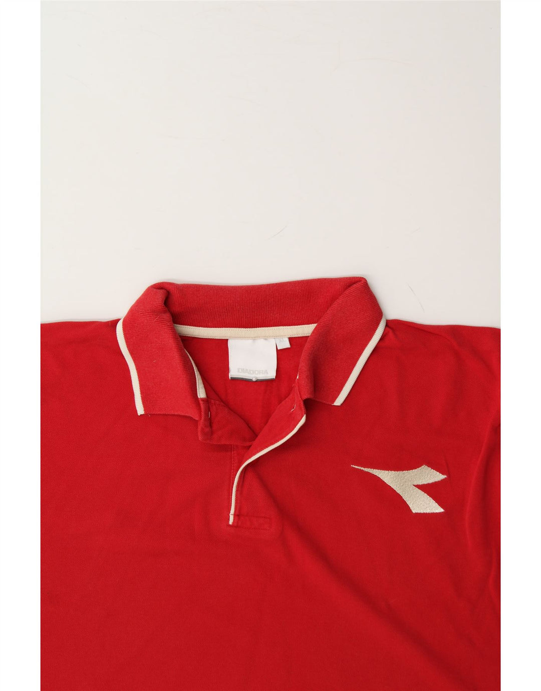 DIADORA Mens Polo Shirt XL Red Cotton Vintage Diadora and Second-Hand Diadora from Messina Hembry 