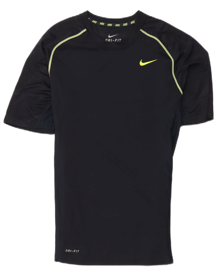 Nike Mens Dri Fit T-Shirt Top Small Navy Blue Polyester