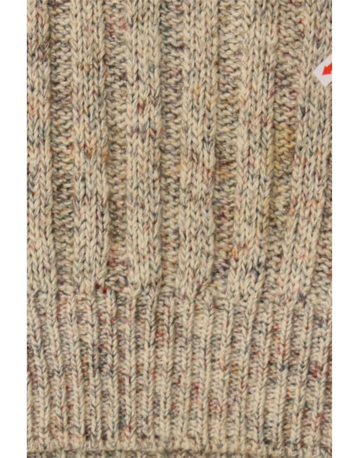 VINTAGE Womens V-Neck Jumper Sweater IT 52 2XL Beige Cotton Vintage Vintage and Second-Hand Vintage from Messina Hembry 