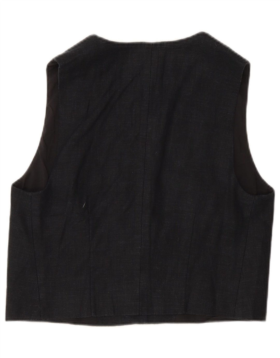 Marks & Spencer Womens Crop Waistcoat UK 10 Small Black Linen