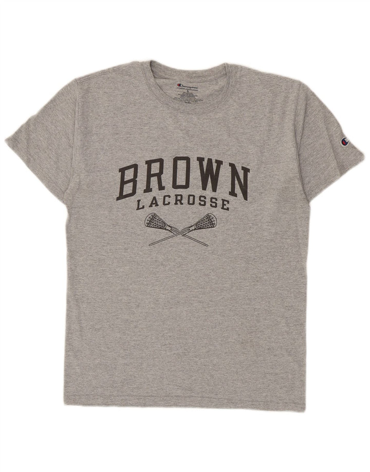 T-shirt grafica da uomo Champion Top piccola in cotone grigio