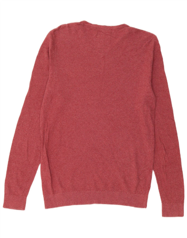 Fat Face Mens V-Neck Jumper Sweater Small Red Cotton