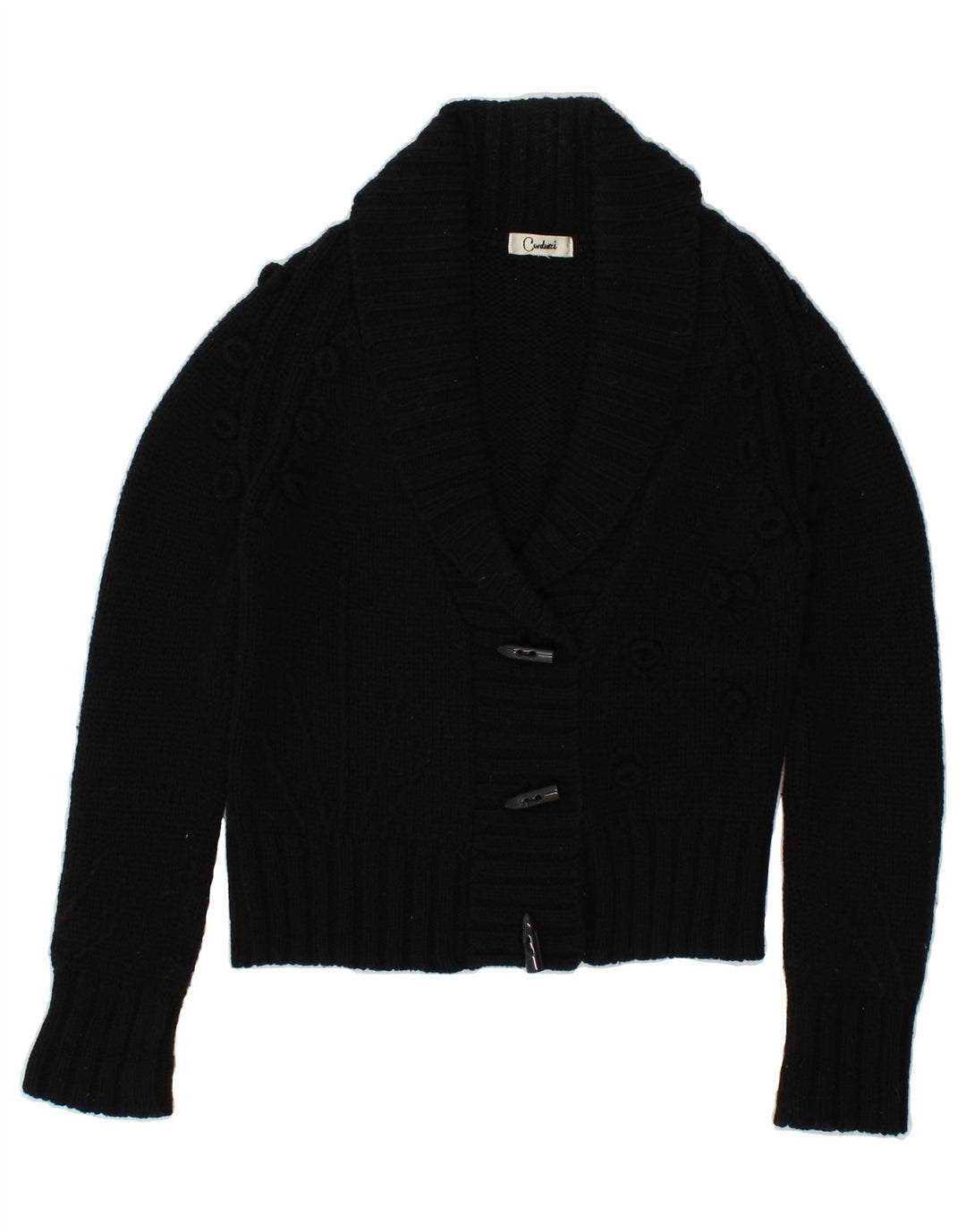 CARDUCCI Womens Cardigan Sweater UK 14 Medium Black Acrylic Vintage Carducci and Second-Hand Carducci from Messina Hembry 