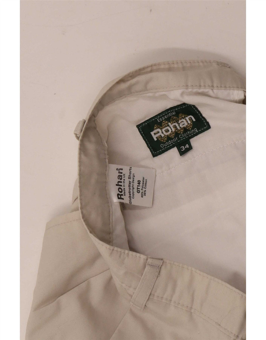 Pantaloncini chino con pegging da uomo Rohan W34 Large Beige Poliestere
