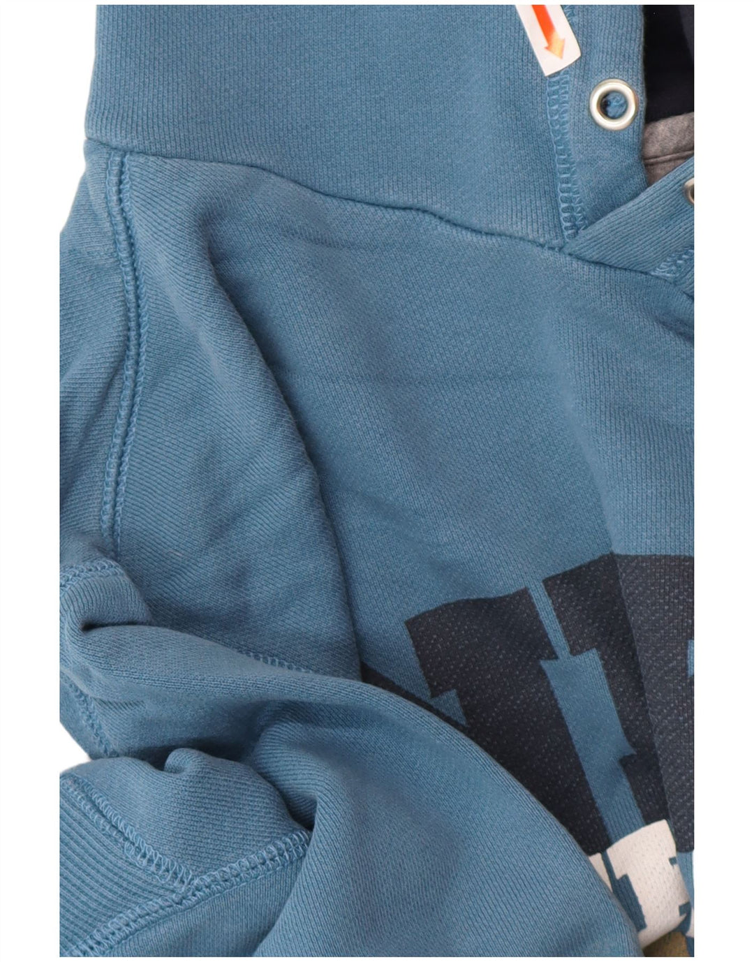 NIKE Mens Graphic Hoodie Jumper Small Blue Cotton