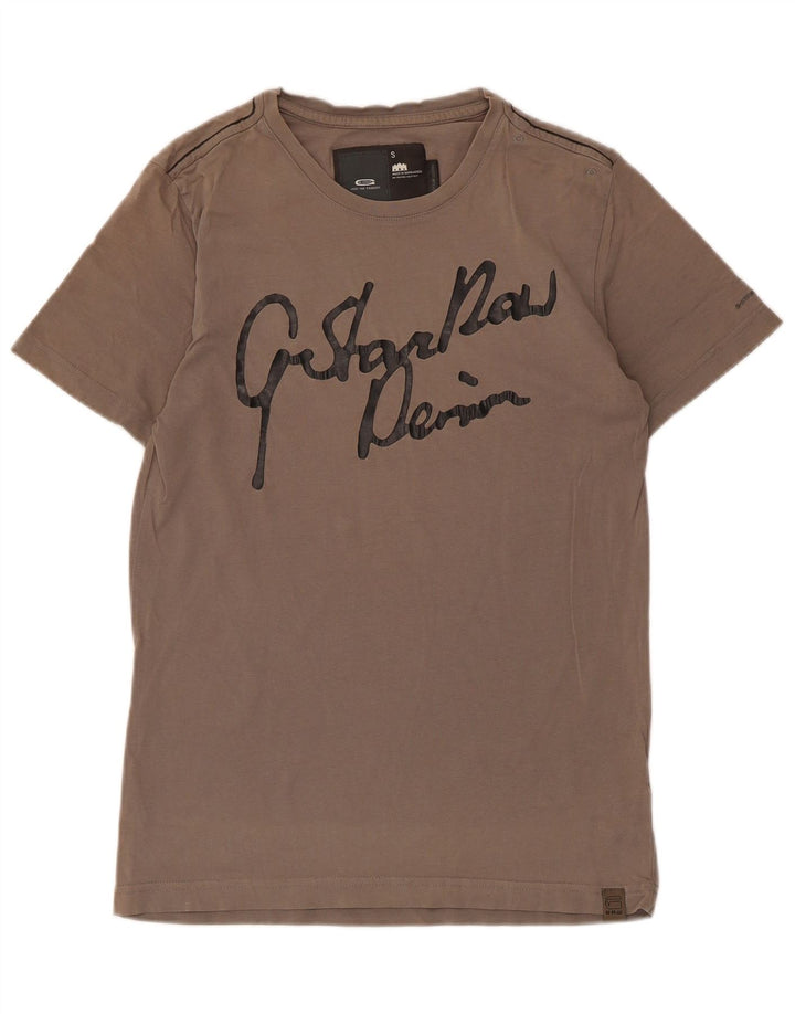 G-Star Herre grafisk T-shirt top lille brun bomuld