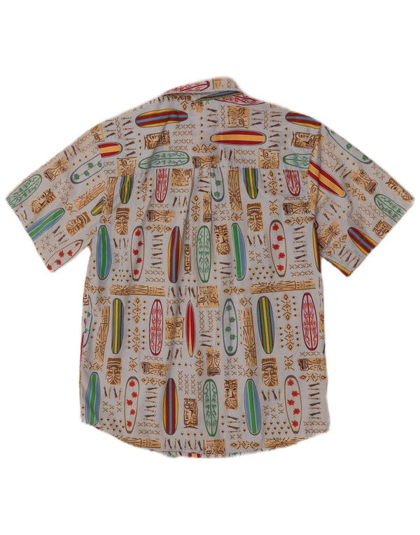 Old Navy Camisa Niño Estampado Abstracto 14-15 Años XL Azul Hawaiano