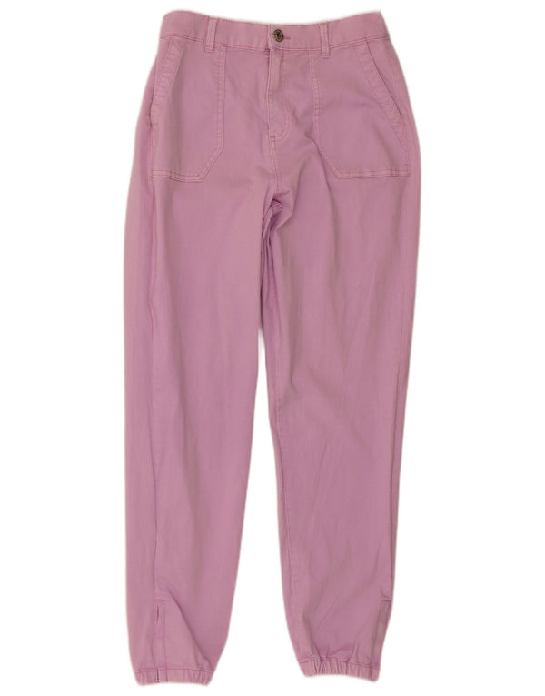 Calça jogger feminina Marks & Spencer Chino UK 10 pequena W28 L28 rosa