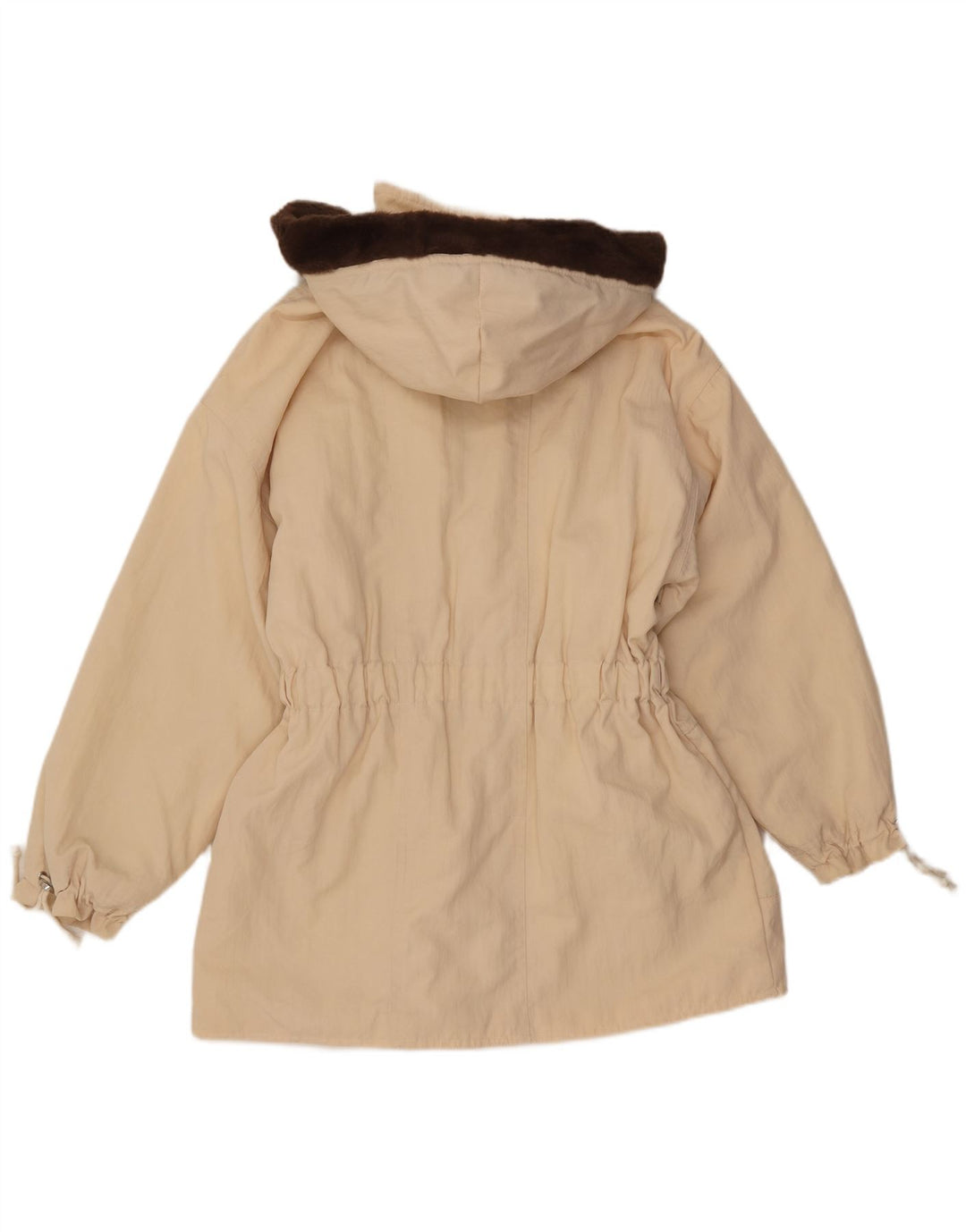Vintage Womens Hooded Parka Jacket IT 42 Medium Beige