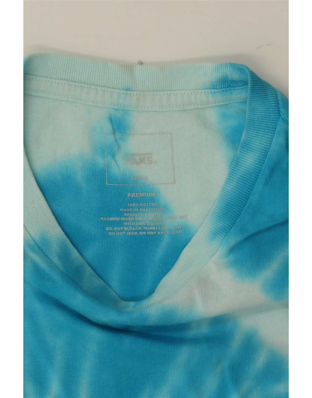 Vans Mens T-Shirt Top Small Blue Tie Dye Cotton