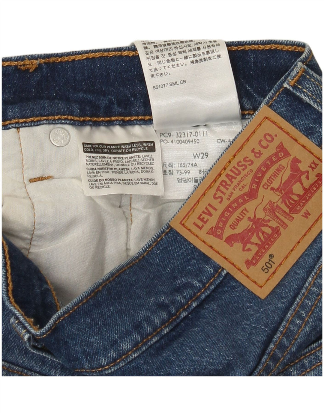 Levi's Womens 501 denimshorts W29 Medium Blue Bomuld