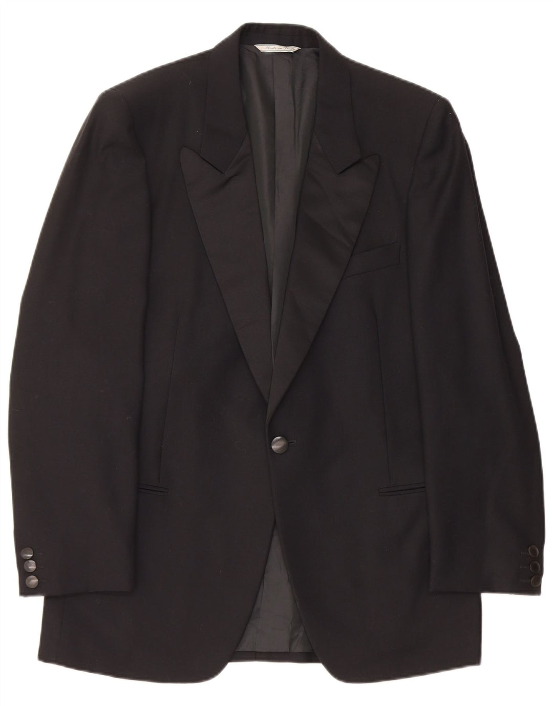 Carieri Herre 1 Knap Blazer Jakke IT 48 Medium Sort Ny Uld