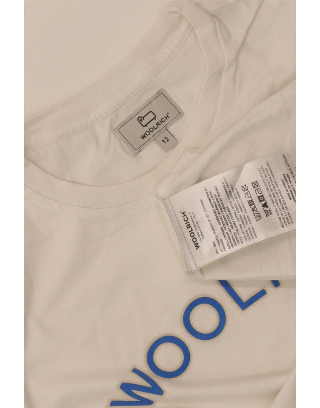Woolrich Boys Graphic T-Shirt Top 11-12 Years White Cotton