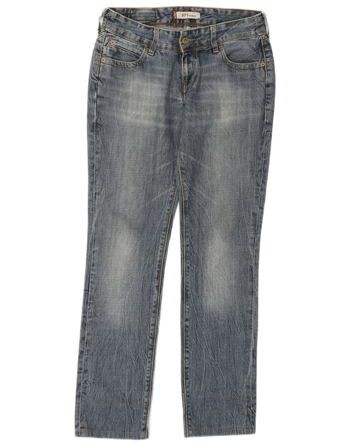 Levi's Womens 571 Slim Jeans W29 L30 Blue Cotton