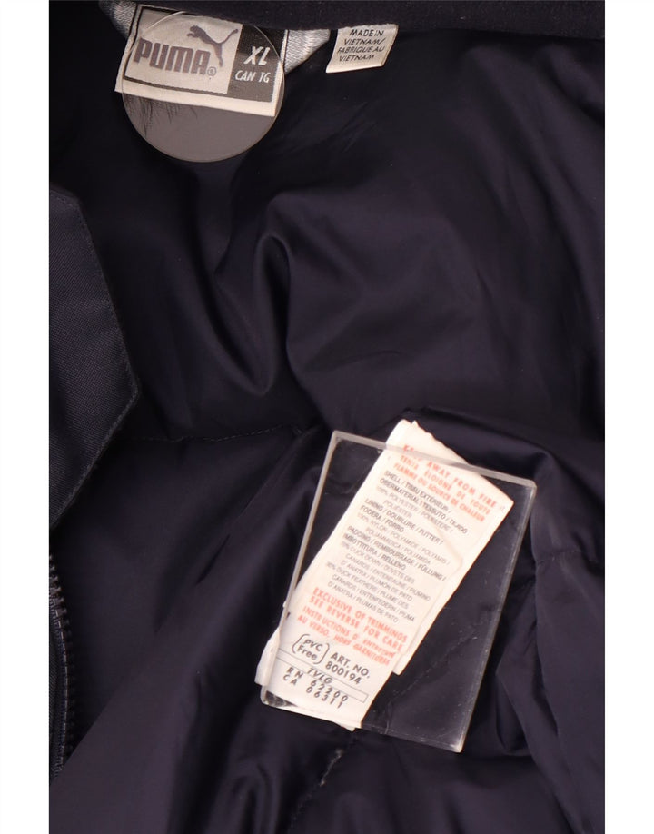 PUMA Mens Hooded Padded Coat UK 42 XL Navy Blue Polyester