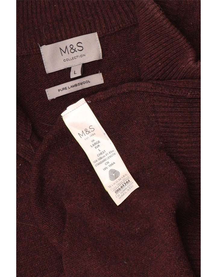 Marks & Spencer Herre sweater med lynlåshals Stor Bourgogneuld