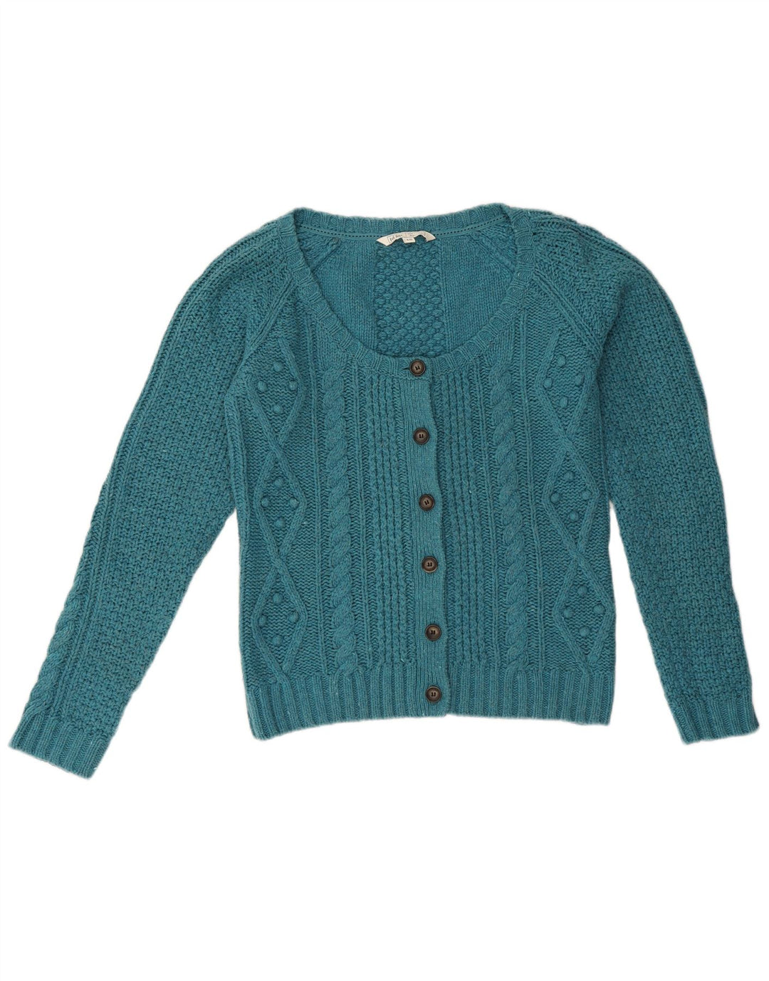 Fat Face Womens Oversized Cardigan Sweater UK 10 Small Blue Cotton