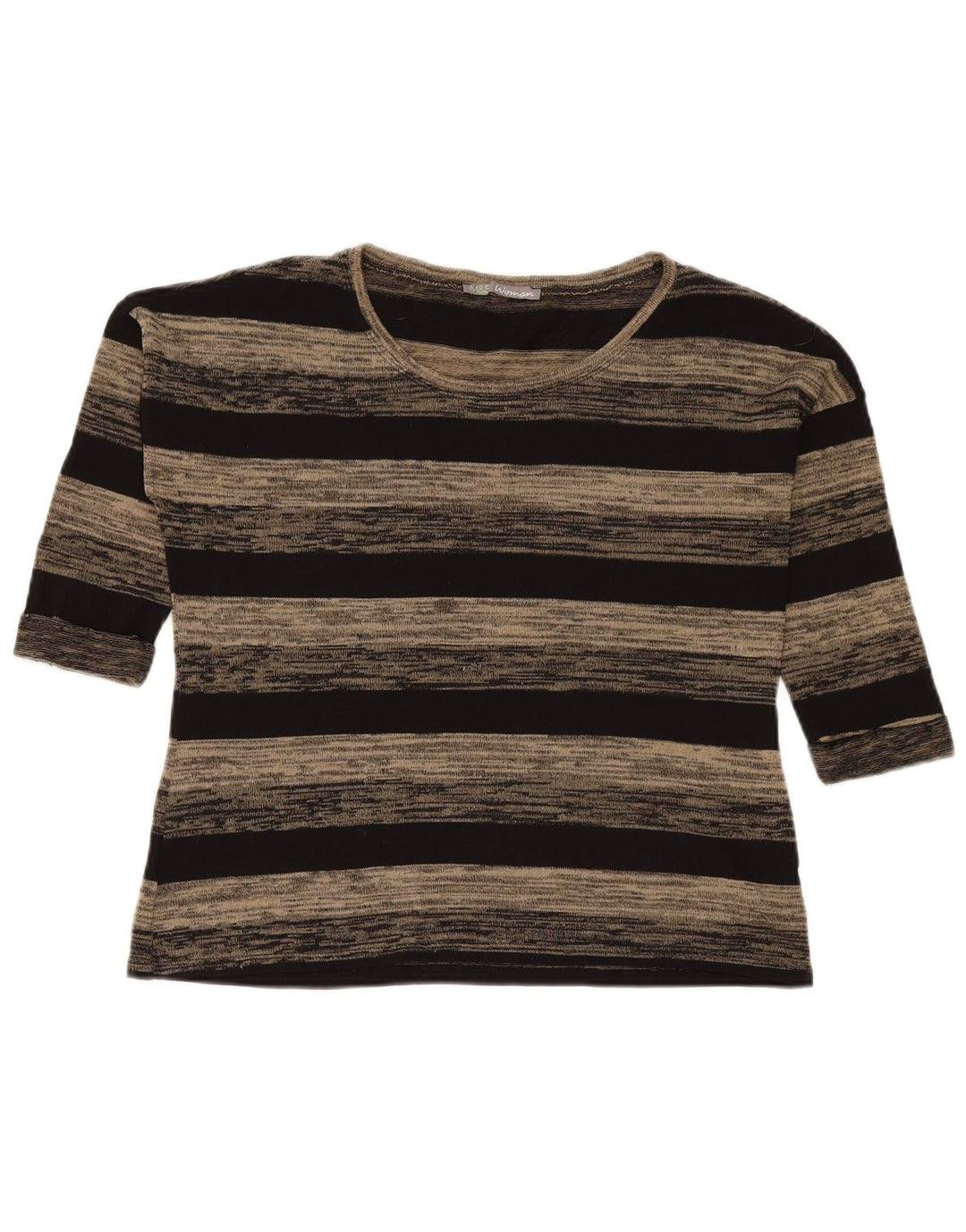 Marks & Spencer Top feminino oversized manga 3/4 Reino Unido 10 listrado cinza pequeno