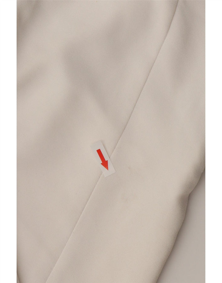 Zara Womens 3/4 Sleeve Open Blazer Jacket UK 18 XL White Acetate