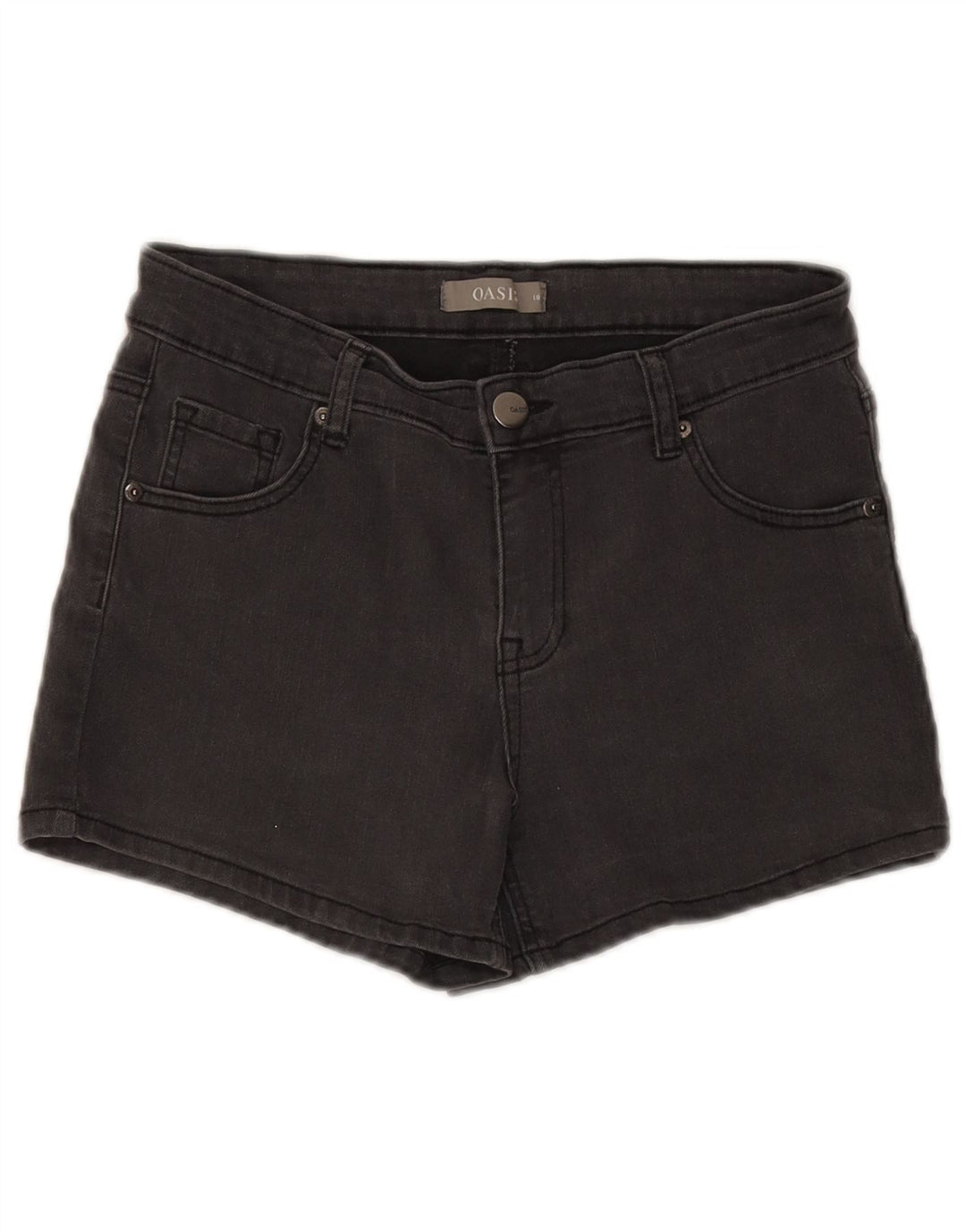Pantaloncini di jeans da donna Oasis UK 10 piccoli W28 cotone grigio