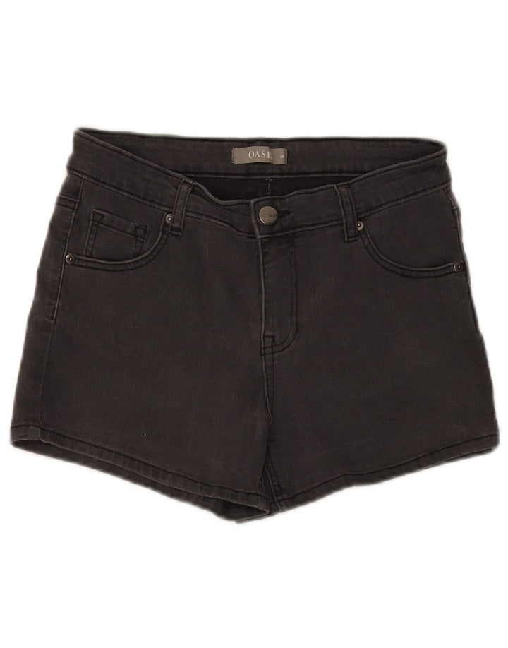 Pantaloncini di jeans da donna Oasis UK 10 piccoli W28 cotone grigio