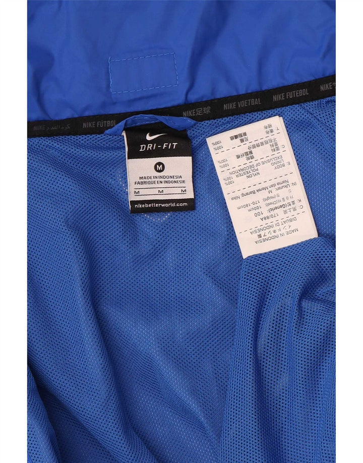 Giacca antipioggia con cappuccio Nike da uomo UK 38 nylon color block blu medio