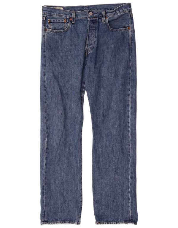 Levi's Mens 501 Straight Jeans W34 L32 Blue Cotton