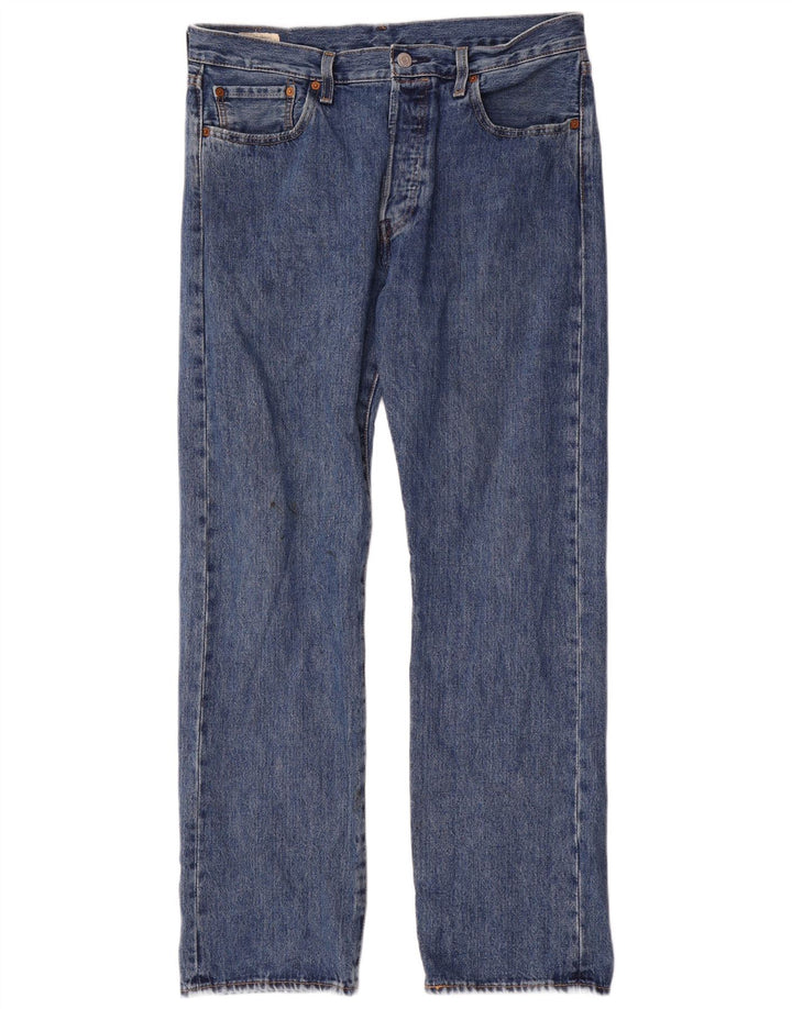 Levi's Mens 501 Straight Jeans W34 L32 Blue Cotton
