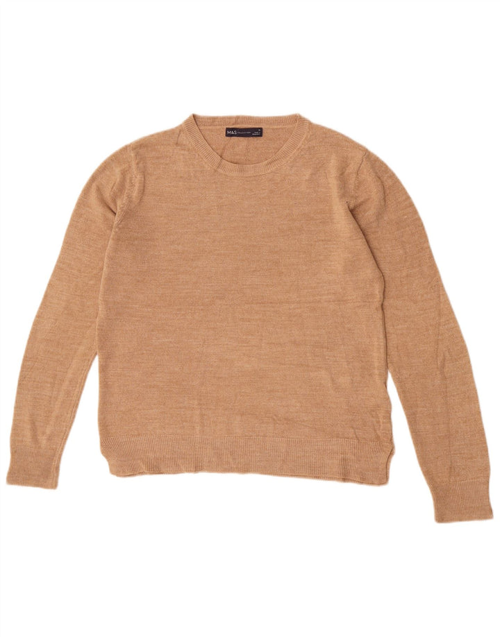 Marks & Spencer Dame sweater med rund hals DK 12 Medium Beige Akryl