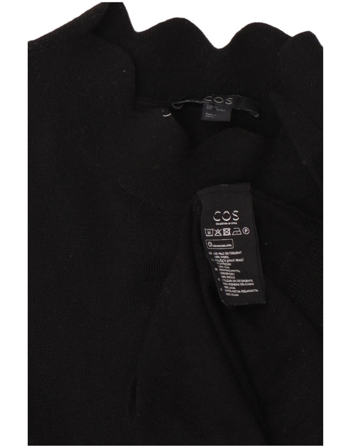 Cos Womens Long Sleeve Jumper Dress UK 14 Medium Black Wool