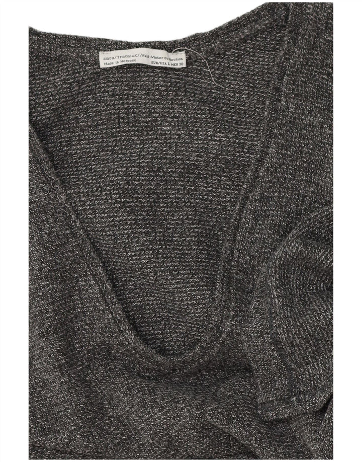 Zara Womens Long Sleeve Tunic Top UK 14 Large Grey