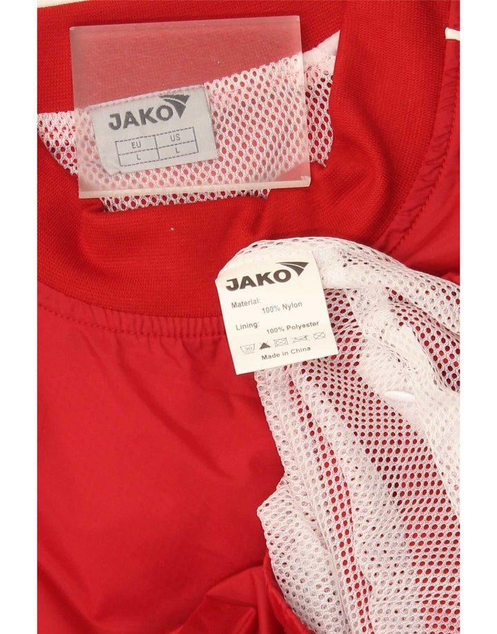 Jako Mens Pullover Tracksuit Top Jacket Large Red Colourblock Nylon