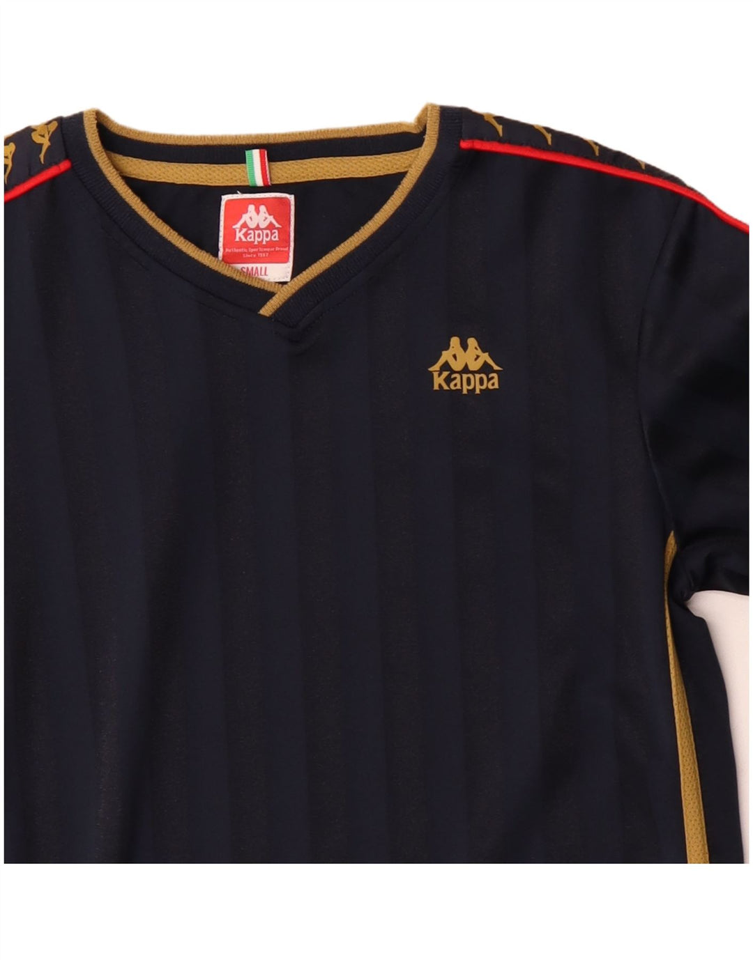 Męski T-shirt z grafiką Kappa, mały, granatowy poliester