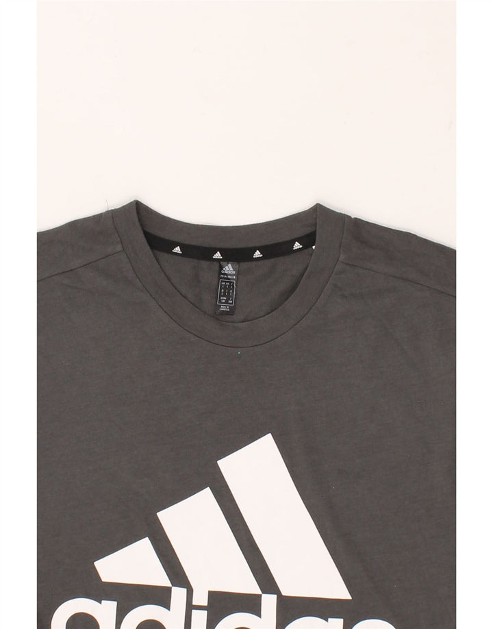 ADIDAS Mens Graphic T-Shirt Top Large Grey Polyester Vintage Adidas and Second-Hand Adidas from Messina Hembry 