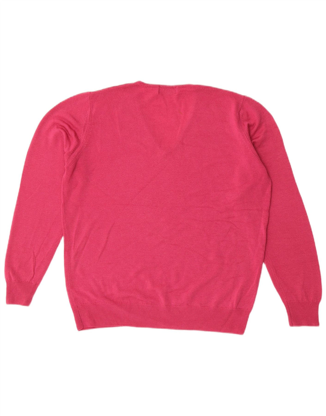Maglione maglione con scollo a V da donna Marks & Spencer UK 14 Lana nuova rosa medio