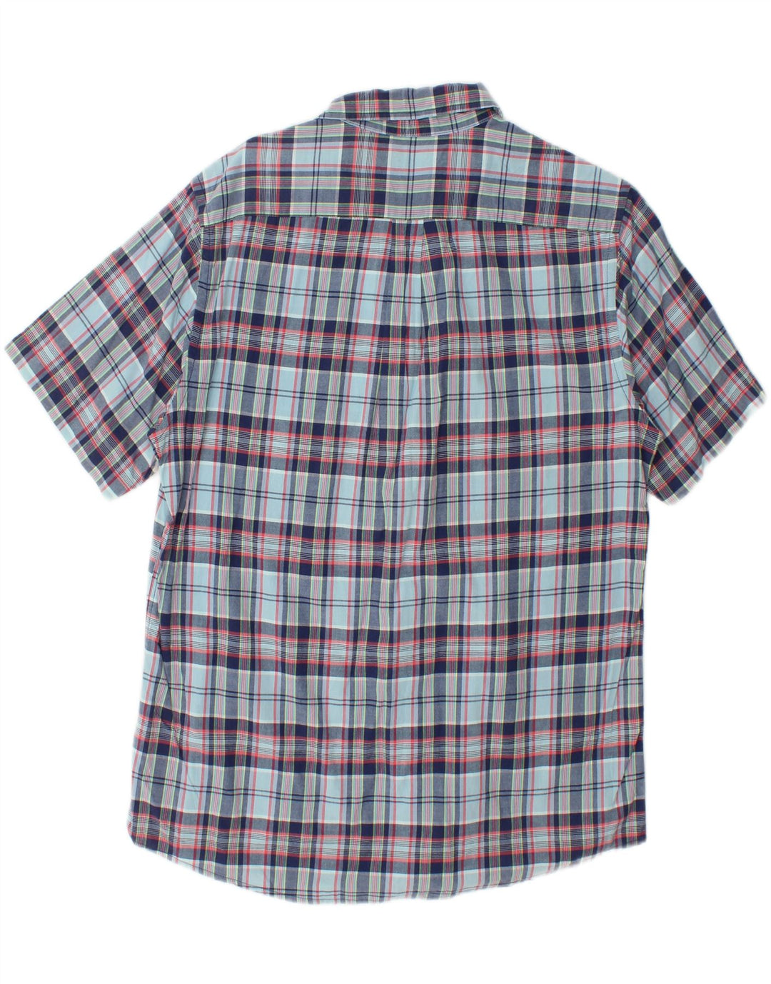 DOCKERS Mens Short Sleeve Shirt Medium Blue Check Cotton Vintage Dockers and Second-Hand Dockers from Messina Hembry 