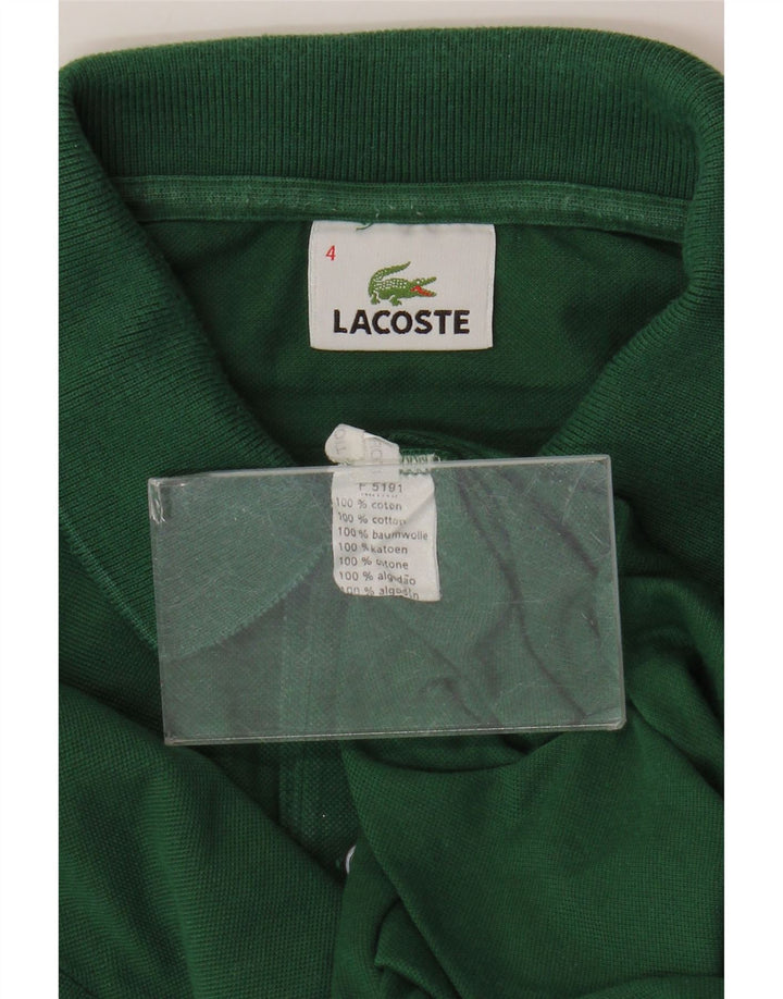 LACOSTE Mens Polo Shirt Size 4 Medium Green Cotton