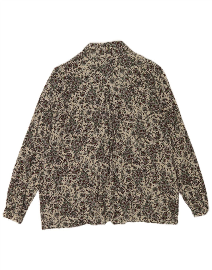 Zara Womens Shirt UK 10 Small Beige Paisley