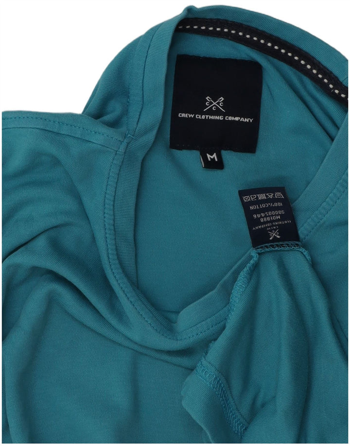 Crew Clothing Herren-T-Shirt-Oberteil aus mittelblauer Baumwolle