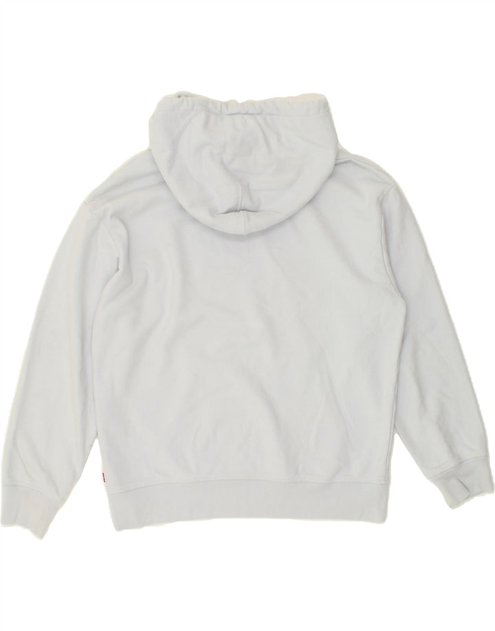 LEVI'S Womens Graphic Hoodie Jumper UK 14 Medium Blue Cotton Vintage Levi's and Second-Hand Levi's from Messina Hembry 
