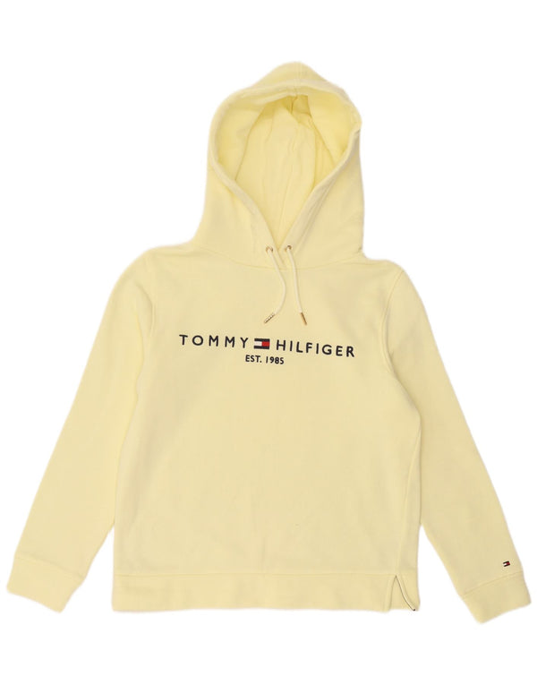 Tommy Hilfiger Damen-Kapuzenpullover mit Grafik, übergroß, Gr. 10, klein, Gelb