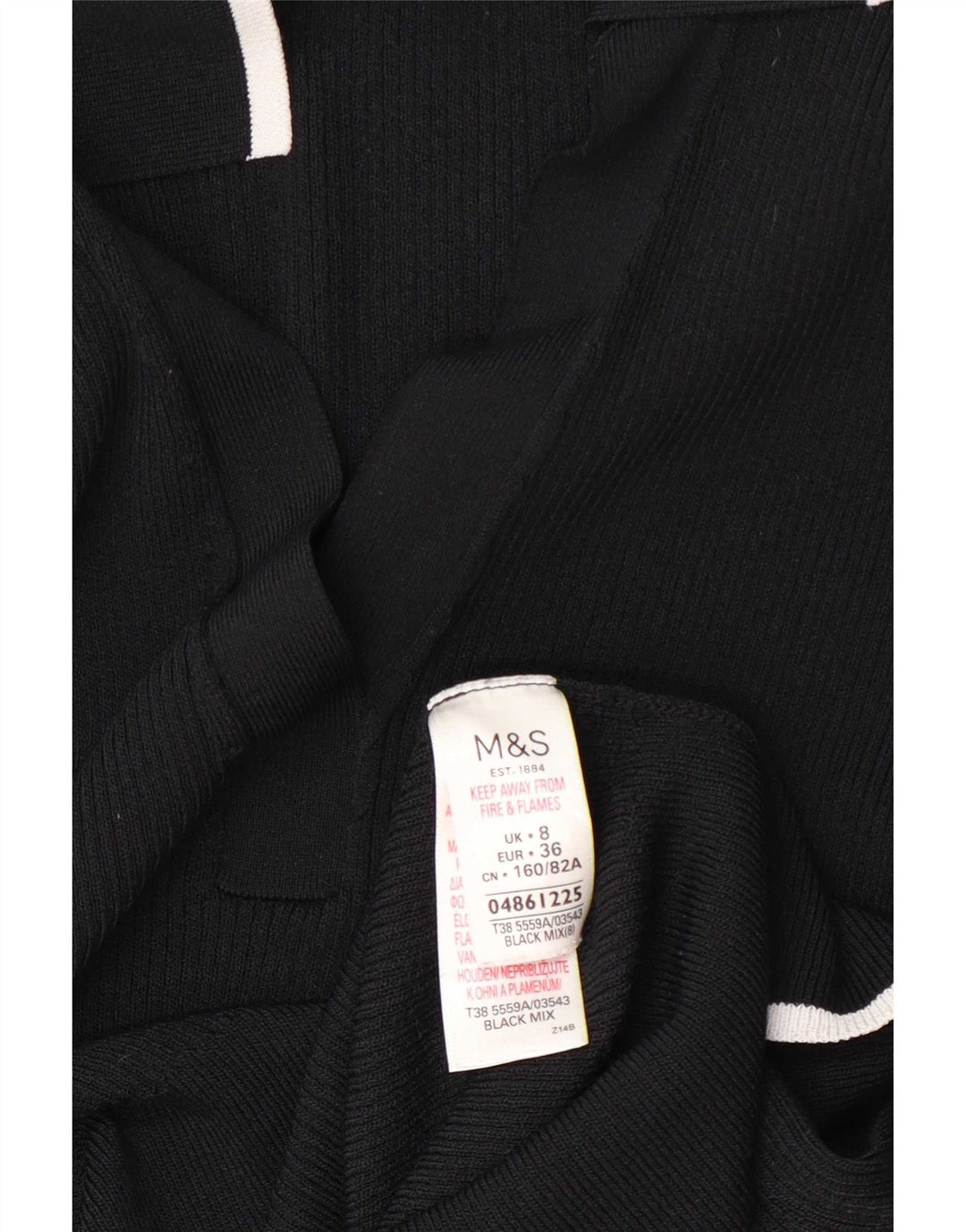 Marks & Spencer Womens Polo Shirt UK 8 Small Black Viscose