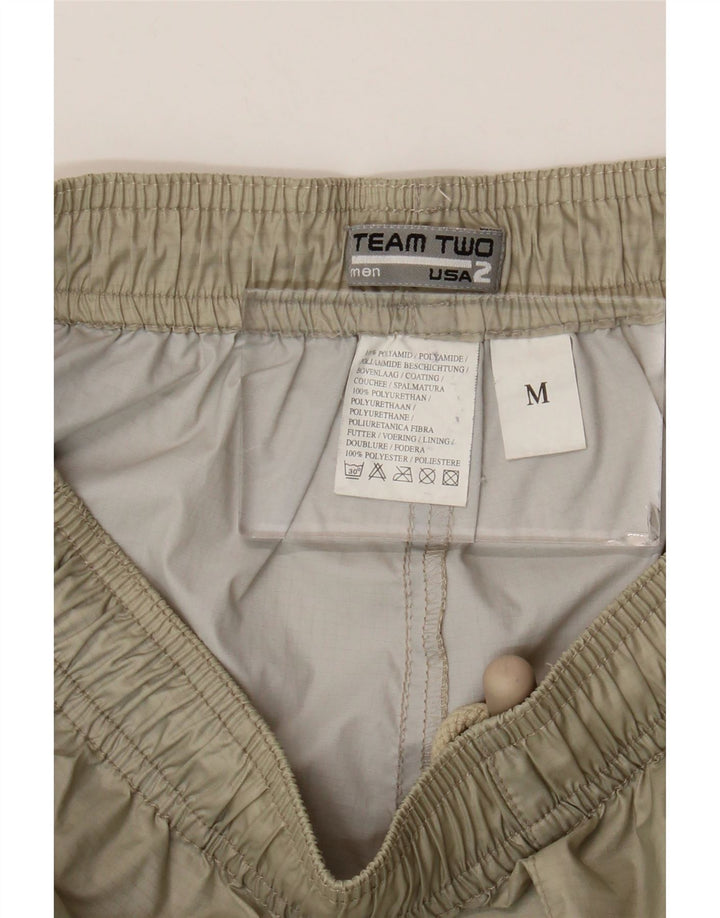 Pantaloni de trening vintage pentru bărbați, poliamidă, bej mediu
