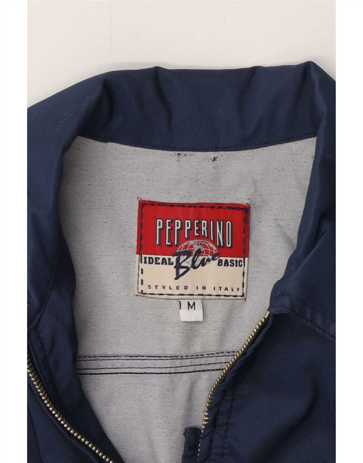 Vintage Womens Bomber Jacket UK 14 Medium Navy Blue